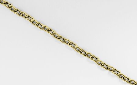 Golden chain isolated on a white background 3d render illustrationの写真素材