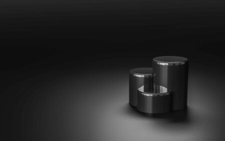 Black cylinders abstract texture background3d illustration renderの写真素材