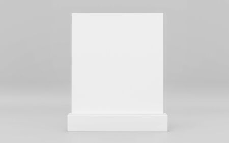 stand up mock up blank empty card with plastic stand with space for your content 3d illustration renderの写真素材