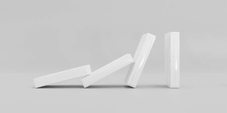 abstract white cubes forming a ring swirl structure spiral illustration 3d render illustrationの写真素材