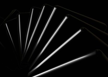 black squares forming a ring swirl structure spiral illustration low key dark lighting
