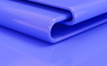 blue abstract modern curvy blocks layer concept background glossy mirror background