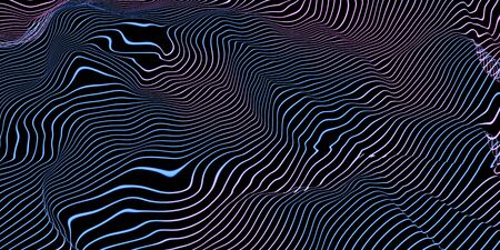 Abstract modern futuristic science technology concept background. digital wave of glowing pink wire...