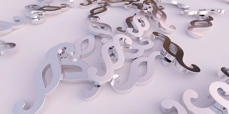 Paragraph symbols in Confusion and Disorder metallic shiny 3d render illustrationの写真素材