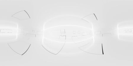 Full 360 degree equirectangular panorama hdri of modern futuristic white building interior