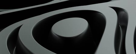 3d architecture modern futuristic technology dark rendering with artificial low key lighting,...