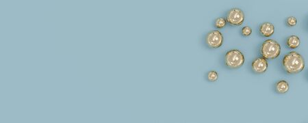 golden shiny metal balls abstract background modern design with copy space to add your content on...