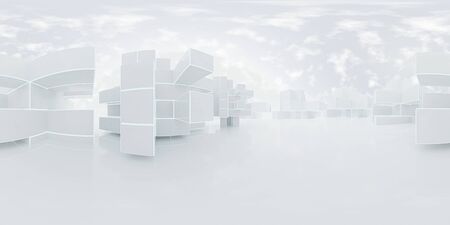 full 360 degree panorama hdr style modern futuristic design 3d rendering illustrationの写真素材
