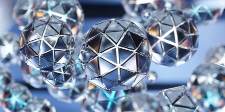 technology futuristic metal object 3d rendering illustration wallpaperの写真素材