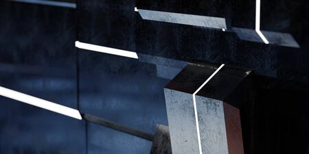 abstract futuristic metal technology background with blue lighting