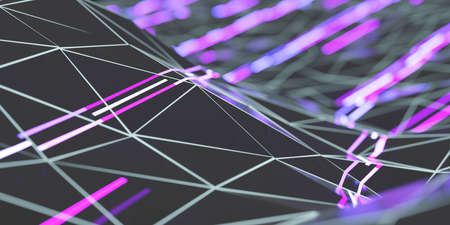 abstract technology wireframe mesh polygonal background 3d render illustration