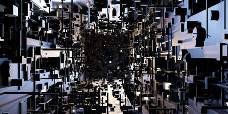 Abstract data technology science computer surface 3d render illustration background