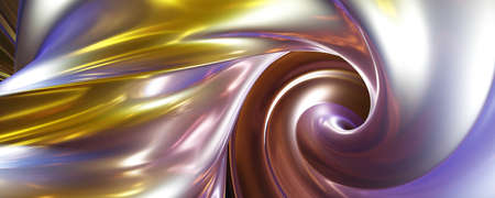 modern abstract geometric round shape with colourful lighting 3d render illustrationの写真素材