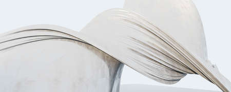 abstract modern minimalistic design white shape 3d render illustration