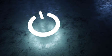 power button symbol on off modern technology design 3d render illustration