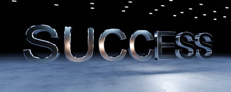 success letters with reflections success business challenge concept abstract letter 3d render illustrationの写真素材