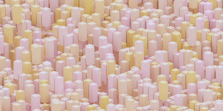 abstract minimalistic design colourful cube column 3d render illustration