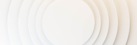 Abstract minimalist design white round curve geometric shape 3d render illustrationの写真素材
