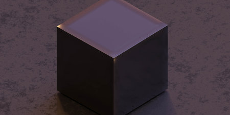 abstract black cube geometric shape 3d render illustration