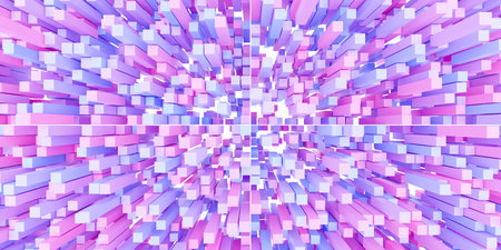 Abstract colorful cubic geometric shapes 3d render illustration flying concept