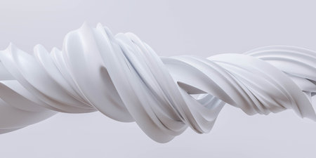 White 3d spiral screw geometric shape abstract digital 3d render illustrationの写真素材