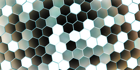 futuristic abstract hexagon pattern texture 3d render illustration