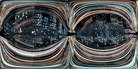 full 360 panorama view of abstract futuristic data high way internet communication visualization 3d render illustration hdri hdr vr styleの写真素材