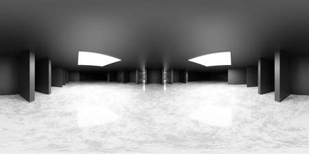360 degree full panorama of industrial modern design studio hall 3d render illustration hdri hdr vr style designの写真素材