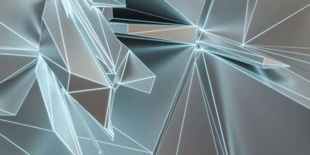 abstract futuristic technology polygon geometric shape background 3d render illustrationの写真素材