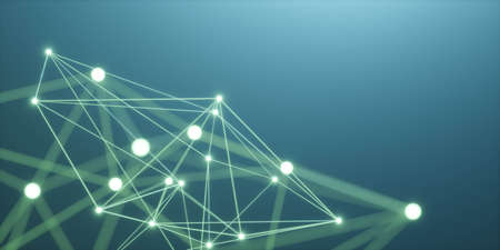 blue abstract lights futuristic technology web network connectivity concept 3d render illustrationの写真素材