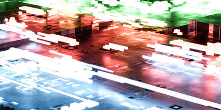 abstract silicon ocmputer hardware chip technology surface 3d render illustration