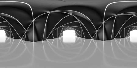 360 degree full panorama environment map of modern luxury silver black and white design background...