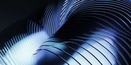 abstract glass sheet with dark blue light 3d render illustration