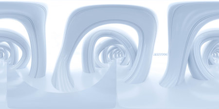 abstract white futuristic environment with archways 3d render illustration