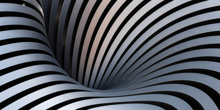 mesmerizing black and white spiral shape 3d render illustration