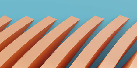 vibrant blue and orange abstract background 3d render illustration