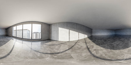 A Spacious Room Filled with Natural Light 360 panorama vr environment map 3D render illustrationの写真素材