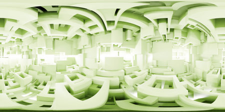 abstract Spacious Room Filled With geometric shapes 360 panorama vr environment map