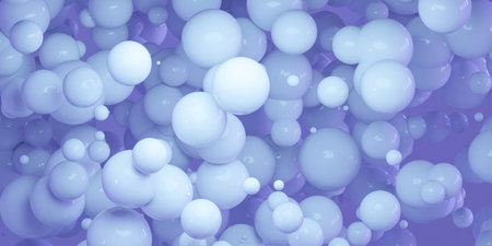 A Multitude of Bubbles Floating in the Air 3d render illustrationの写真素材