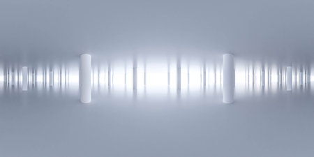 Abstract Photo of a White Room With Columns 360 panorama vr environment mapの写真素材