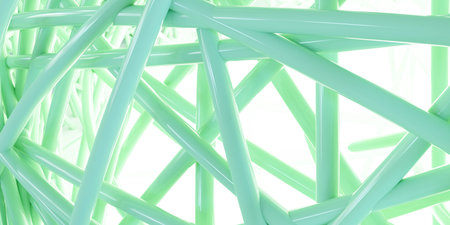 Close up view of green sculpture 3d render illustrationの写真素材