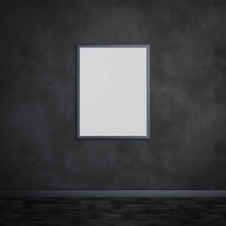 Blank Picture Frame on Dark Wall