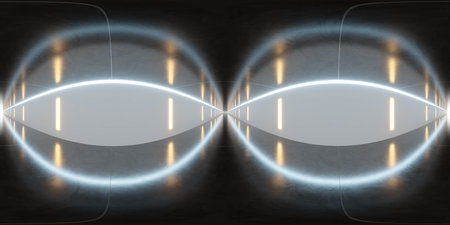 Futuristic Abstract Environment with Glowing Lines 360 vr 3d render panorama