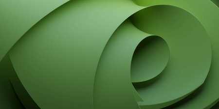 Abstract Green Curves and Layersの写真素材
