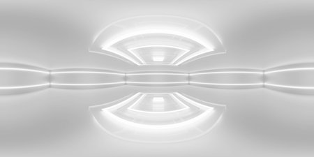 Futuristic Minimalist Interior with Ambient Lighting 360 panorama vr imageの写真素材
