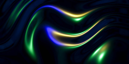 Abstract Waves with Vibrant Highlightsの写真素材