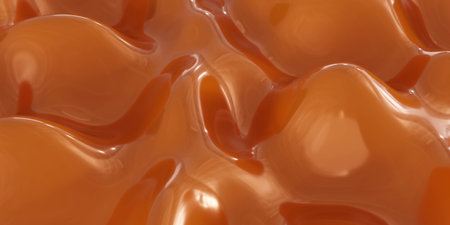 Glossy Caramel Texture Close-Up 3d renderの写真素材