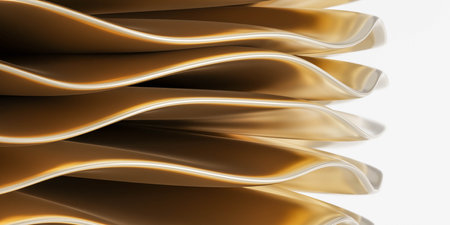 Elegant Curved Layered Sheets 3d renderの写真素材