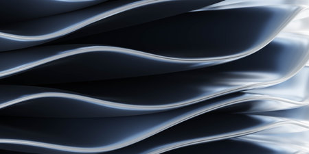 Abstract Metallic Waves in Motionの写真素材