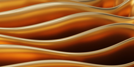 Abstract Wavy Patterns in Golden Tonesの写真素材